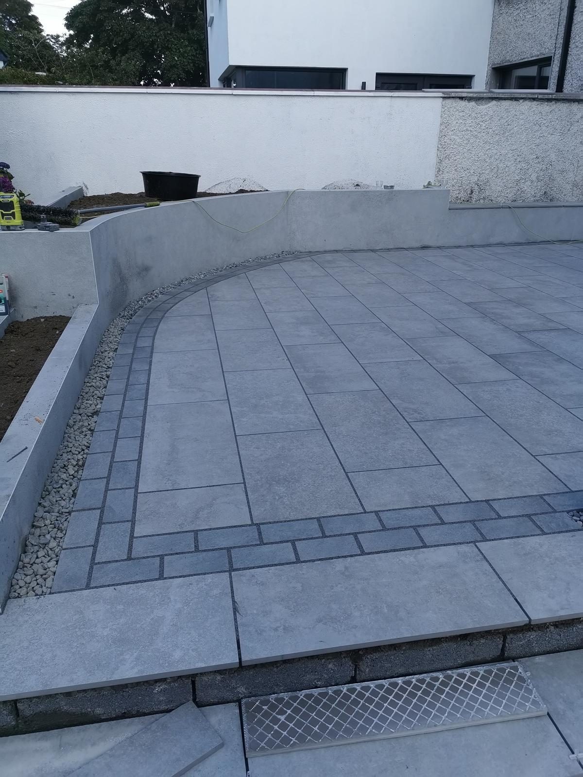 Grey block paving driveway